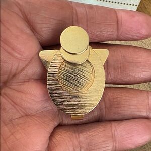 Vintage Gold Scarf Holder Geometric Brooch